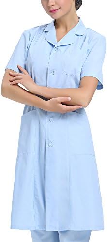 SongXin Women's Workwear Scrub Nurse Dress Blue XXL