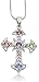 SheridanStar Cross Pendant Necklace, Religious Christian Jewelry Gifts for Girls, Teens, Women (Multi)
