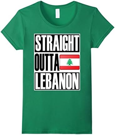Women's Storecastle Straight Outta Lebanon Flag Gift Pride T-Shirt XL Kelly Green