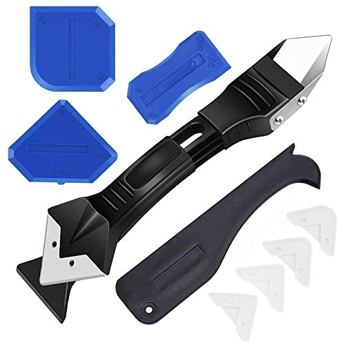 Caulking Tool, 3 in 1 Silicone Caulking Tool, Stainless Steel Head Silicone Sealant Finishing