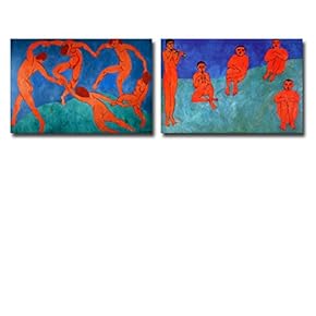 Famous Oil Painting Reproduction/Replica Set of 2 - Music & Dance(II) Canvas Prints Wall Art/Ready to Hang Wrapped Canvas - 24"x36" x 2 Panels