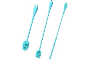 Silicone Bottle Brush and Straw Cleaning Brush Set,Silicone Bottle with Straw Cleaning Brush, Extra Long Water Bottles Washer