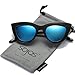 SojoS Retro Cat Eye Women Sunglasses 60's Fashion Thick Frame Mirror Lens SJ2939 With Black Frame/Dark Blue Mirrored Lens