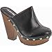 Mark and Maddux Antonio-06 Wood Effect Platform Women's Clogs in Black