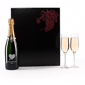 Herz & Heim® Hochzeit Champagnerset mit 2 Sektgläser, gratis Gravur