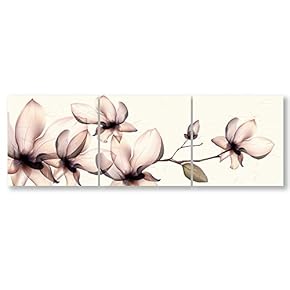 Wall26-3 Panel Canvas Wall Art- Beautiful Flowers -Giclee Painting Wall Bedroom Living Room Home Decoration - 12"x12"x3 Panels