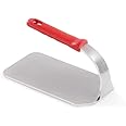 Vollrath 50662 2.5 lb Flat-Bottom Steak Weight Press with Removable Red Silicone Ergonomic Handle for Grill Food Truck Burger Bacon | Heat Resistant up to 450°F, 9"L x 4-3/4"W, Stainless Steel, NSF