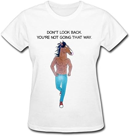 Konoyie Women's BoJack Horseman Don't Look Back T-Shirt - Geek T-shirt White US Size M