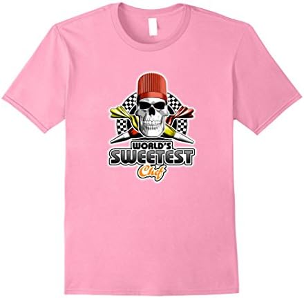 Men's Pastry Chef T-Shirt Baker Skull and Pastry Bags XL Pink