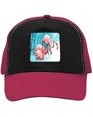 Unisex Watercolor Pink Flamingos Art Trucker Hat Adjustable Mesh Cap