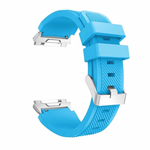 Lisin Sports Soft Silicone Replacement WirstBand Sports Band For Fitbit Ionic Watch (Blue)