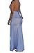 shekiss Sexy Women Summer Maxi Stripe Stretch Bodycon Party Bandage Club Dresses, Purplish Blue, Small