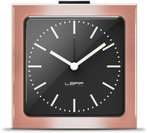 LEFF amsterdam8.5 x 8.5 x 6 cm Copperplated Case Block Alarm Clock, Bronze