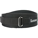 LeWonde Weight lifting Contoured Velcro Belt 6 Inches Black For Men and Women Strength Training, Comfortable and Firm Lumbar Support,Lower Back Protection Training Belt