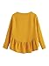 SheIn Women's Loose Round Neck Raglan Long Sleeve Ruffle High Low Hem Smock Top Yellow Medium