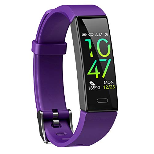 Mgaolo Fitness Tracker with Blood Pressure Heart Rate Sleep Monitor,10 Sport Modes IP68 Waterproof Activity Tracker Fit Smart Watch with Pedometer Calorie Step Counter for Women Men Kids (Purple)