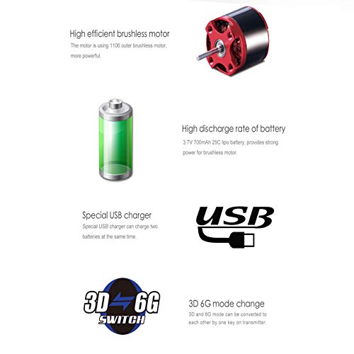 WZRY RC-Hubschrauber, 2,4G 6-Kanal-Gyro-Balance-System und Schutzsystem, mit bürstenlosem 3D-6G-System-Motorhubschrauber… – Bild 5