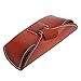 ZLYC Unisex Handmade Vegetable Tanned Leather Hard Eyeglass Case Sunglasses Holder (Brown, Slip-in slip-out closure)