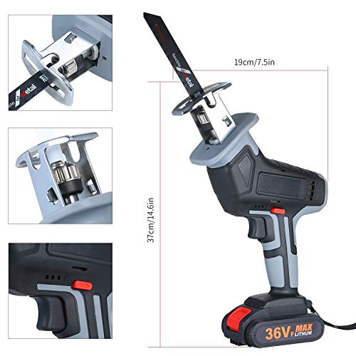 Professionelle elektrische Säbelsäge Wood Cutter 36V Akku-Li-Ionen-Variable Speed Kettensäge for Holz Metall Cutting… – Bild 4