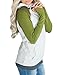 Vemper Women's funnel neck Raglan Sleeve Double hooded Sweatshirt Pullover with Pockets