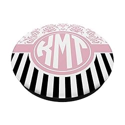 KMT Monogram Gift Pink Damask Initials KMT or KTM