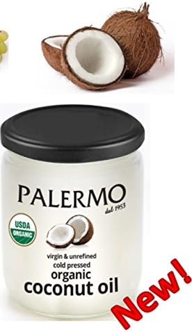 PALERMO Organic Cold Pressed Unrefined Virgin Coconut Oil 14 oz. (PACK OF 2)