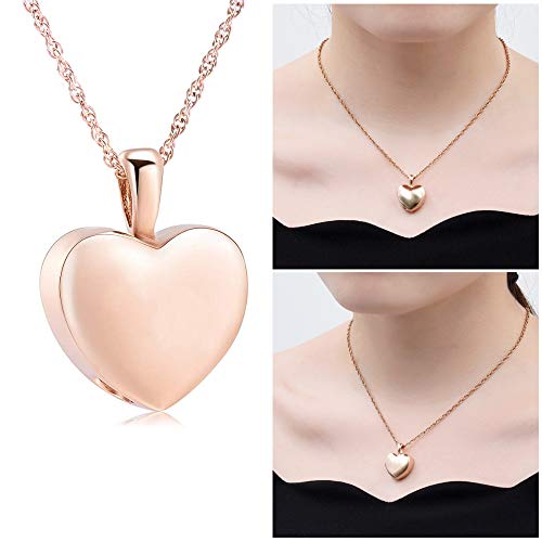 Cremation Jewelry for Ashes Holder - Heart Locket Pendant Necklace Jewelry - Keepsake Funeral Urns Memorial Gift for Women/Men, Free 20 Inch Chain+Fill Kit (Customize) - Thumbnail 5