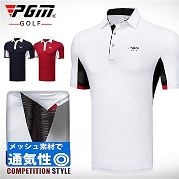 Amazon ゴルフ 半袖ポロシャツ ゴルフウェア シャツ メンズ ポロシャツ 春夏 モデル No123 スポーツ アウトドア