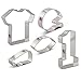 Football Cookie Cutters - 5 Piece Boxed Set - T-Shirt, Football, Football Helmet, Large #1, Megaphone - Ann Clark - US Tin Plated Steel