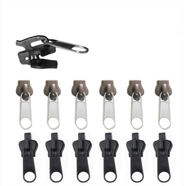Photo 1 of 12Pcs Black, Coffee, Fix Zip Puller, Zipper Fixer Detachable Repair Kit, Instant Zipper Tabs Pull Replacement Slider for Jacket Coat Luggage Backpack, Sewing Notions and Supplies