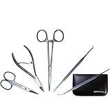 Ingrown Toenail Kit - Podiatrist Treatment Kit by DERMATOOL - Stainless Steel Toenail Clippers, Hemostat, File, Lifter and Scissors for Pedicure, Toenails and Nails - Foot Care Kit