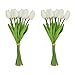 EZFLOWERY 20 Heads Artificial Tulips Flowers Real Touch Arrangement Bouquet for Home Room Office Party Wedding Decoration, Excellent Gift Idea for Mothers Day (20, White)