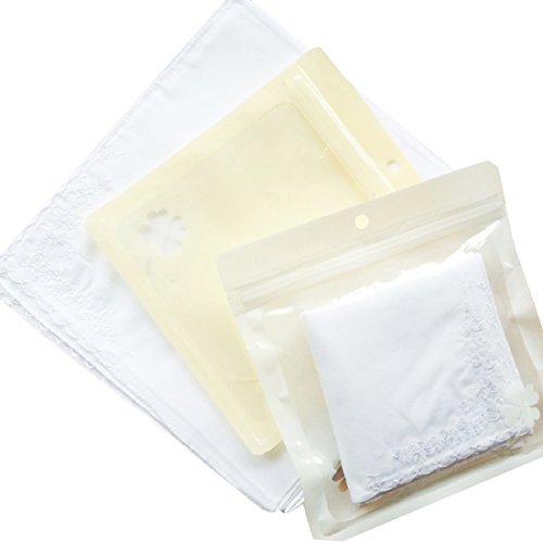 Gift Set- 6 Pk Laides Large Soft 100%Cotton Rose Embroidery Hankerchiefs Hankies