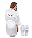 Womens Bridal White Satin Robe with 'Bride' Print on Back for weddings (Large)