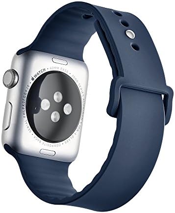 Replacement Silicone Band For Apple Watch, MORTREE New Design Soft Silicone Replacement Strap For Apple Watch Series 1 Series 2 Series3 (Midnight Blue 42mm)