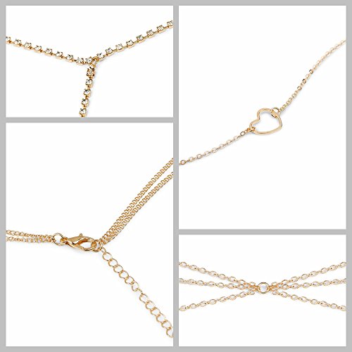 Finrezio 4 Pcs Waist Belt Belly Chains for Women Body Jewelry Gold-Plated Unibody Summer Beach Jewelry Set