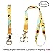 Neck and Wristlet Lanyard Keychain Holder with 4 Free Keyring (Sunflower)