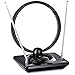 ViewTV AR-886AW Standing Rabbit Ears HD Amplified Digital Indoor TV Antenna - Adjustable Gain - 70 Miles Range - Black