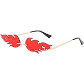 GLARDEFE Fire Flame Sunglasses for Women - Rave Prom Party Sun Glasses Women - Halloween Festival Shades