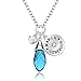 KIM S Simulated Aquamarine Birthstone Necklace Teardrop Pendant for Women Elements Crystal March Valentine's Day Jewelry Gifts for Women Birthday Gifts for Wife Girlfriend Anniversary Gifts for Her