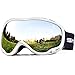 HUBO SPORTS Ski Snow Goggles for Men Women Adult,OTG Snowboard Goggles of Dual Lens with Anti Fog for UV Protection for Girls(WSilver)