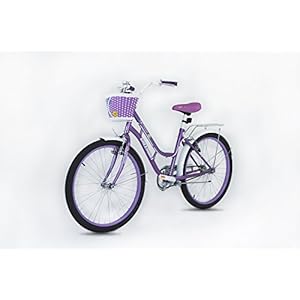 Princess Meisjes fiets- paars 20 inch wiel Fiets met mand – Geschikt voor AGE 5-12 JAAR OL D- Hoogte 3′ 10″ – 4′ 6″