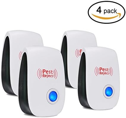 The Number One Ultrasonic Pest Repellent 2018 Plug-In Model (4 Pack) Repels: Mice, Spiders, Mosquitos, Cockroaches, Ants, and Other Pests.
