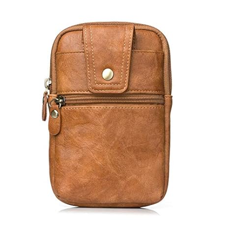 Draussen echtes Leder Handy Tailletasche/Aufbewahrungs, (6.5 Zoll) kompatibel mit iPhone X/XS Max/8 Plus/7 Plus/8/7,Samsung G