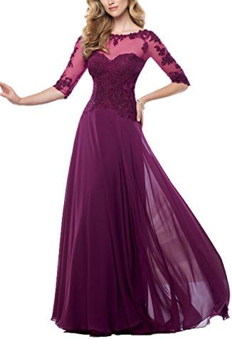 Pandora Dress Women's Lace Appliqued Evening Mother of the Bride Dress with Half Sleeve