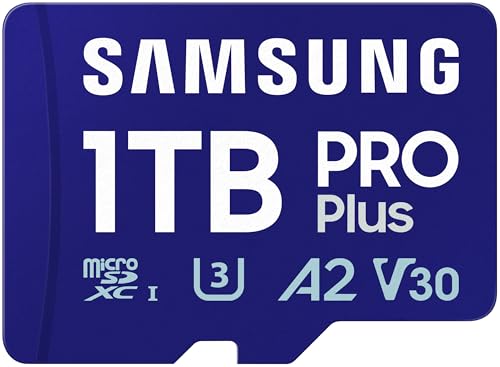 Samsung PRO Plus (2023) microSD-Karte + SD-Adapter, 1 TB, UHS-I U3, Full HD & 4K UHD, 180 MB/s Lesen, 130 MB/s Schreiben, Speicherkarte für Smartphone