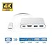 HuDieM USB-C to HDMI Adapter, USB 3.1 Type C to HDMI 4K Multiport AV Converter with 2 USB 3.0 Port and USB C Charging Port for Chromebook Pixel/ Macbook/ Dell XPS13/ Samsung Galaxy s8/s8 Plus (Silver)