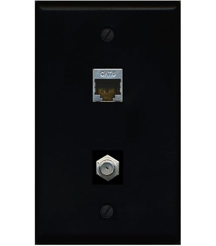 Fegtrty Ethernet Coax Muurplaat, 2 Port Cat6 RJ45 en 1 Port F Type Connector Coax Vrouwelijk naar Vrouwelijke Muurplaat