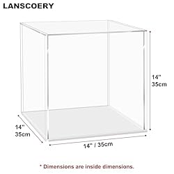 LANSCOERY Clear Acrylic Display Case, Assemble Cube