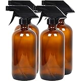 Youngever 4 Pack 16 Ounce Empty Amber Glass Spray